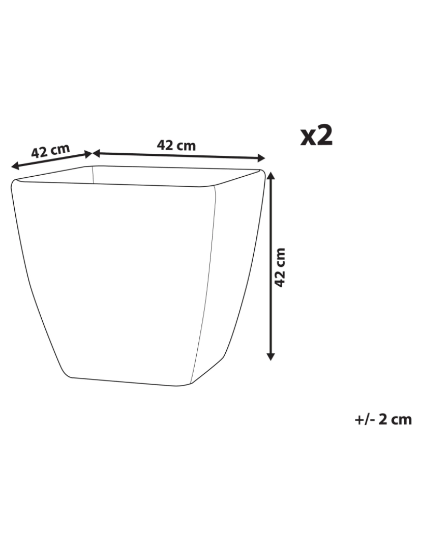 imagem de Conjunto de 2 vasos cinzentos 42 x 42 x 42 cm ZELI1