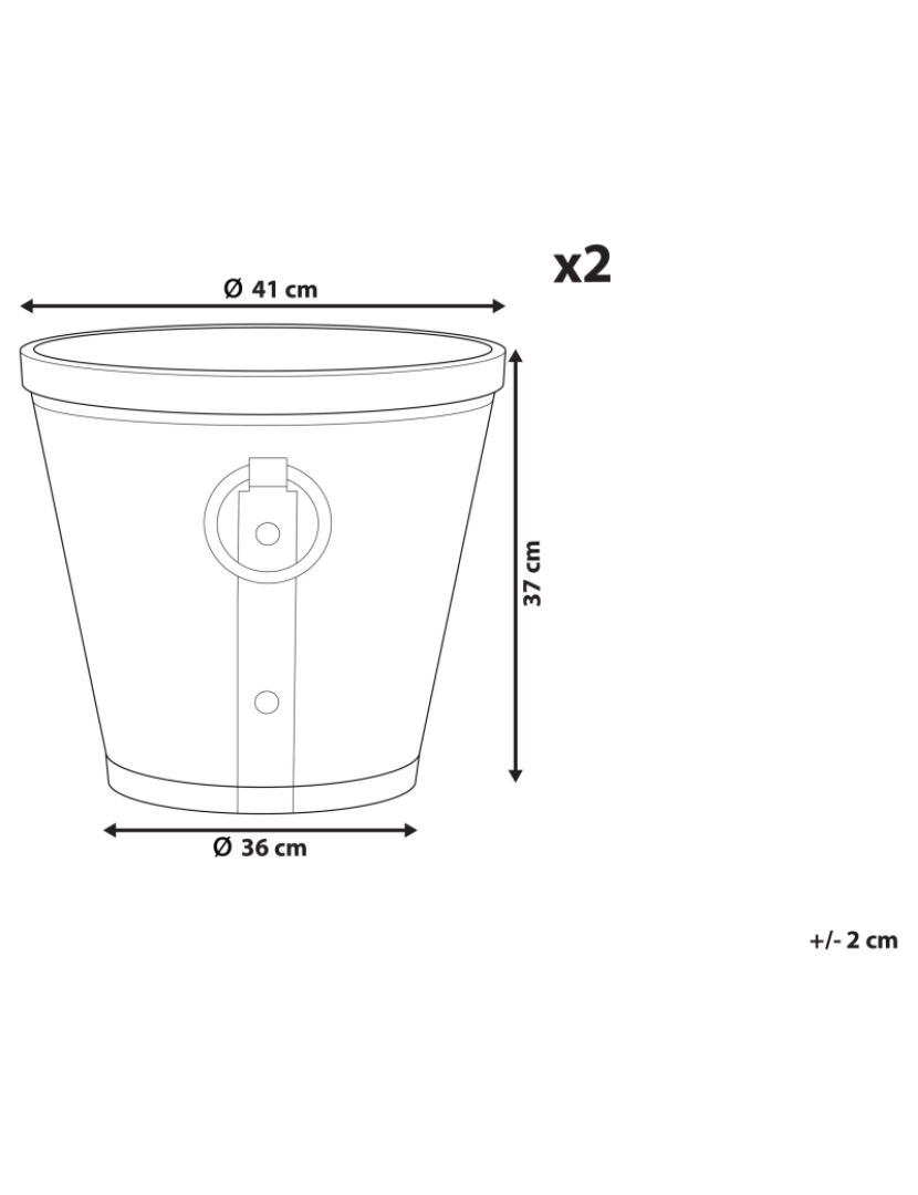 imagem de Conjunto de 2 vasos castanhos ⌀ 41 cm VARI1