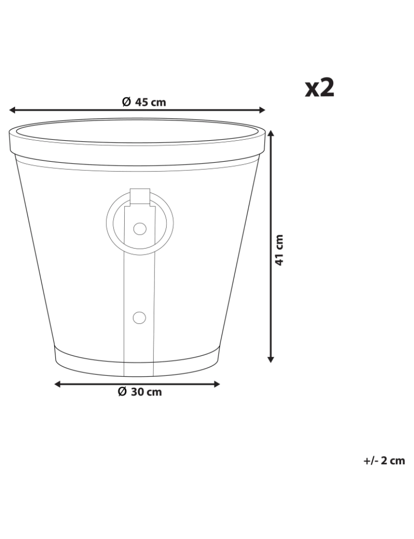 imagem de Conjunto de 2 vasos castanhos ⌀ 45 cm VARI1