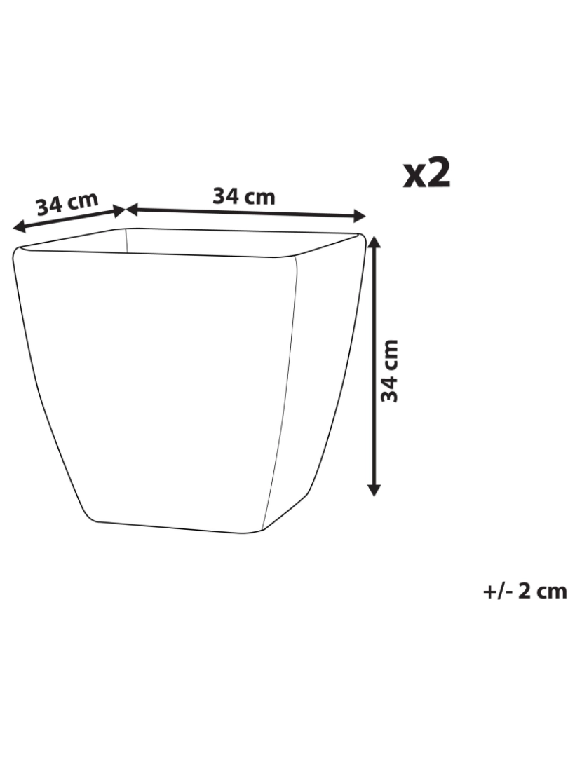 imagem de Conjunto de 2 vasos cinzentos 34 x 34 x 34 cm ZELI1