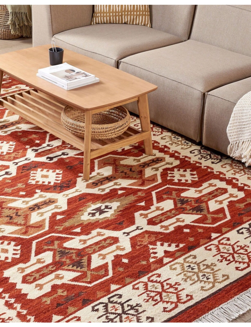 imagem de Tapete Kilim em lã multicolor 200 x 300 cm VOSKEVAZ2