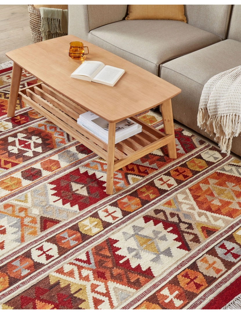 imagem de Tapete Kilim em lã multicolor 200 x 300 cm AYGAVAN2