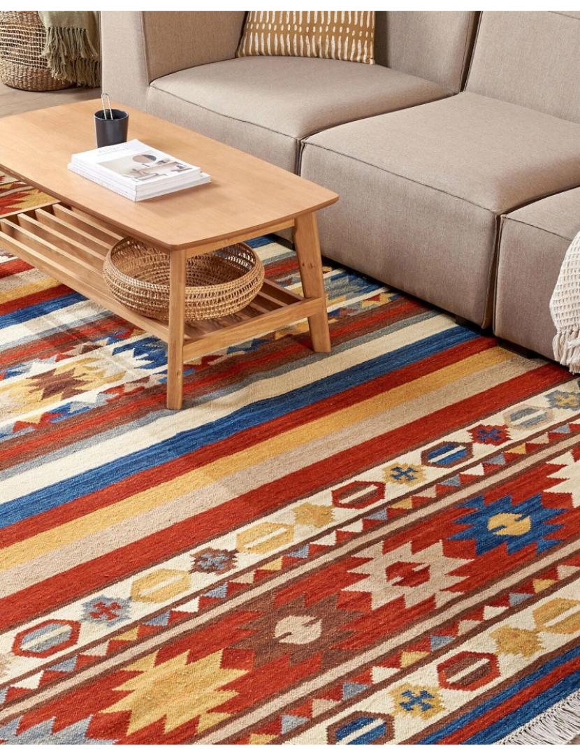 imagem de Tapete Kilim em lã multicolor 200 x 300 cm JRARAT2