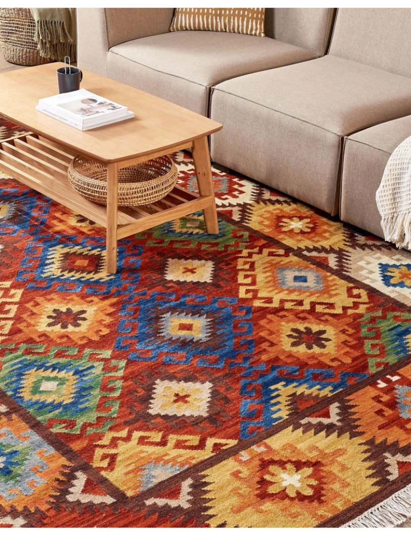 imagem de Tapete Kilim em lã multicolor 200 x 300 cm ZOVUNI2