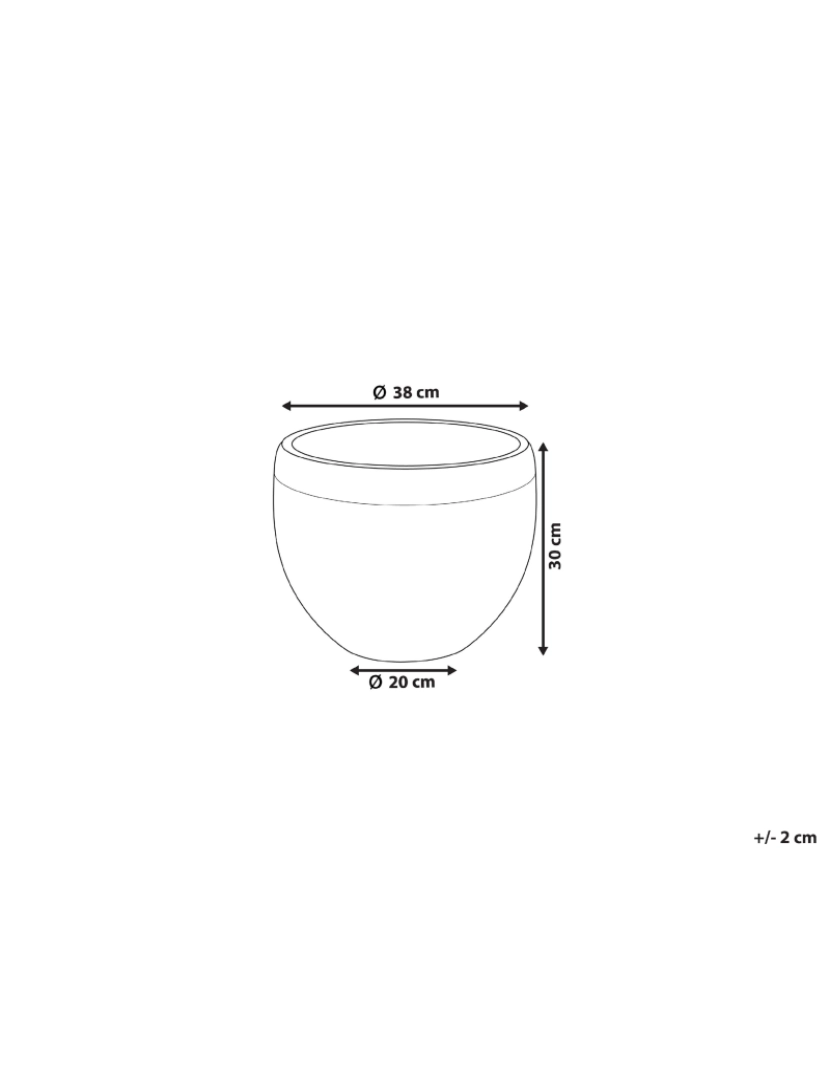 Beliani - Vaso para plantas em pedra preta 38 x 38 x 30 cm ZAKROS