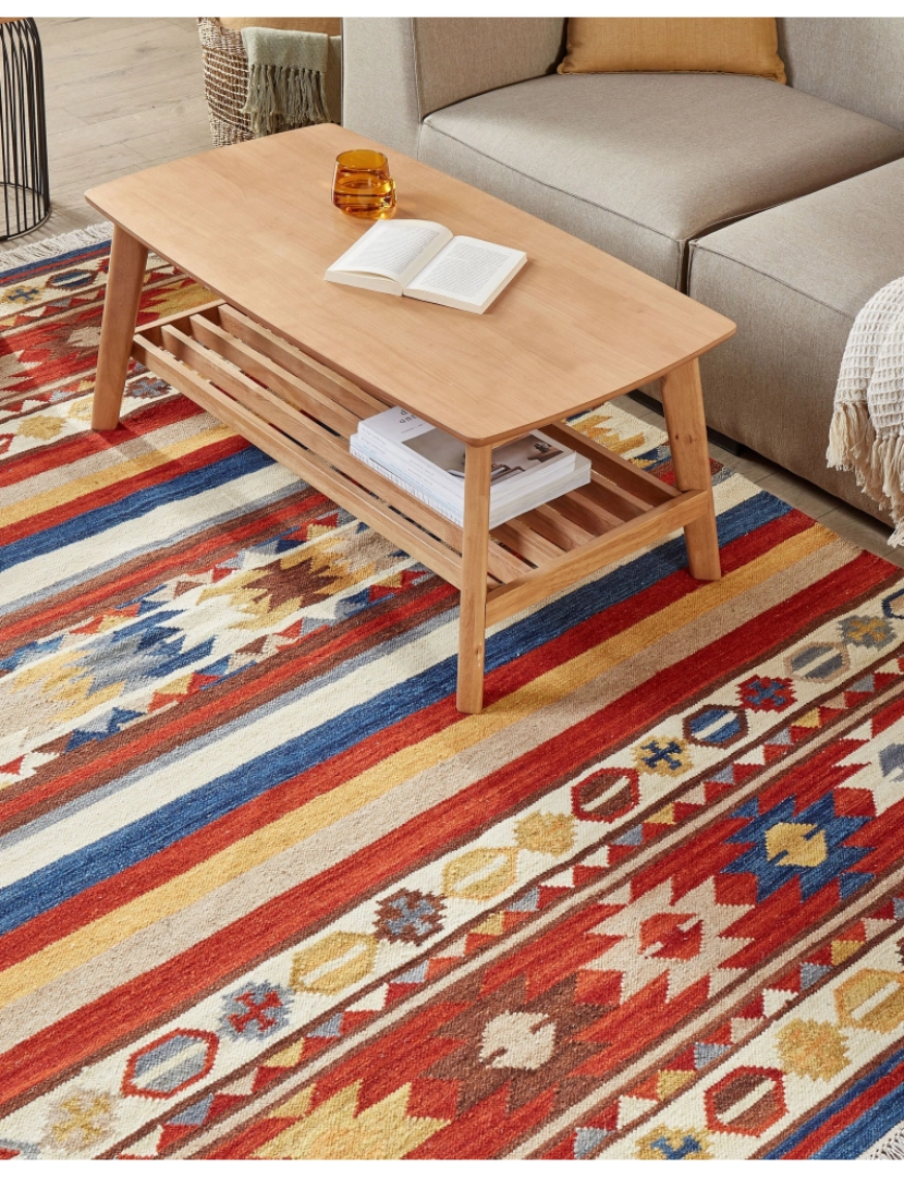 imagem de Tapete Kilim em lã multicolor 160 x 230 cm JRARAT2