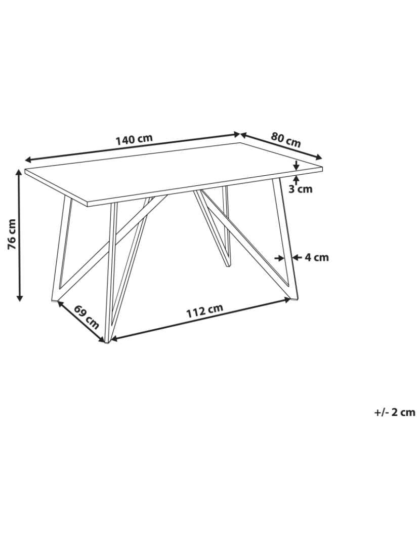 Beliani - Mesa de jantar preto 140 x 80 cm ANNIKA