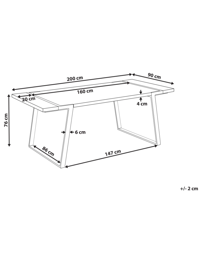 Beliani - Mesa de jantar efeito de mármore e dourado 90 x 200 cm MARTYNIKA