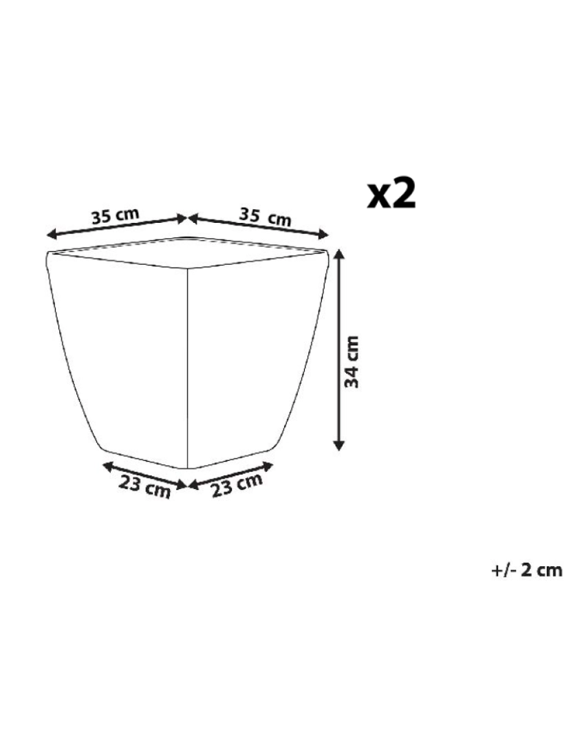 imagem de Conjunto de 2 vasos para plantas em pedra prateada 35 x 35 x 34 cm ASTRAS1