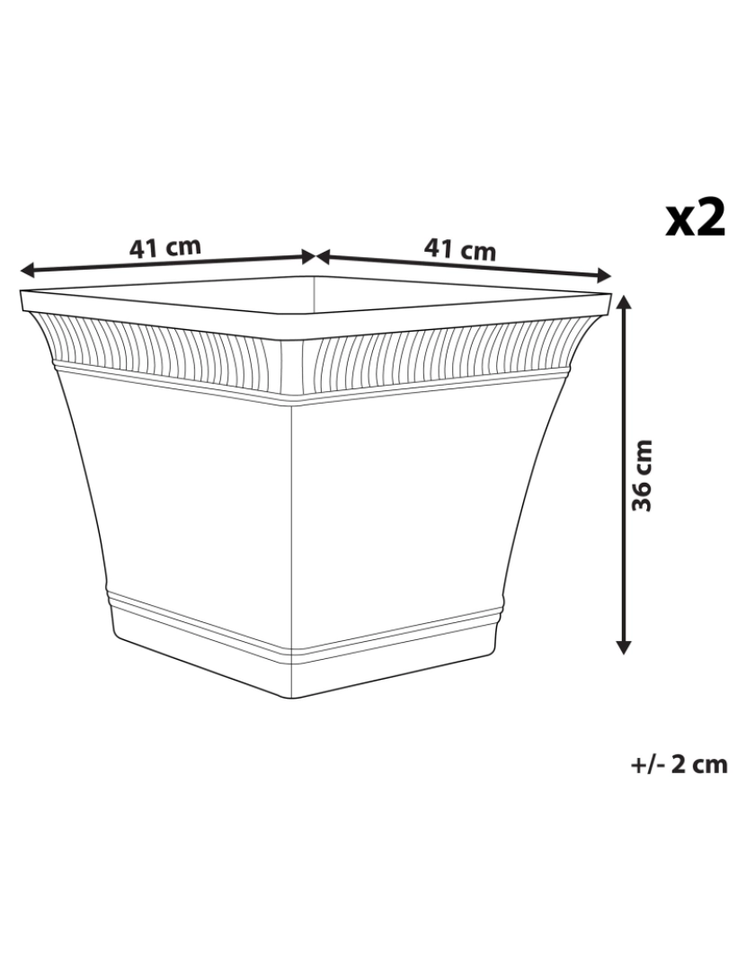 Beliani - Conjunto de 2 vasos rosa pêssego 41 x 41 x 36 cm PSATHA