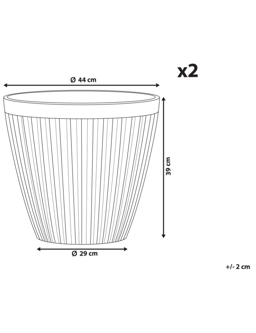 imagem de Conjunto de 2 vasos decorativos taupe ⌀ 44 cm POKA1