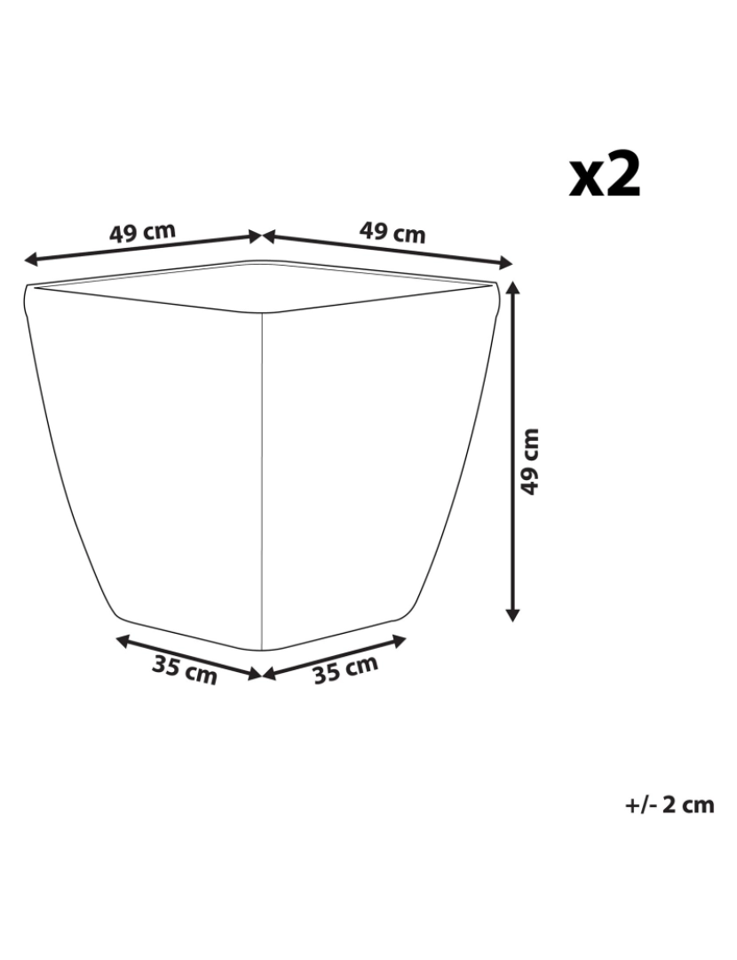 Beliani - Conjunto de 2 vasos para plantas em pedra prateada 50 x 50 x 48 cm ASTRAS