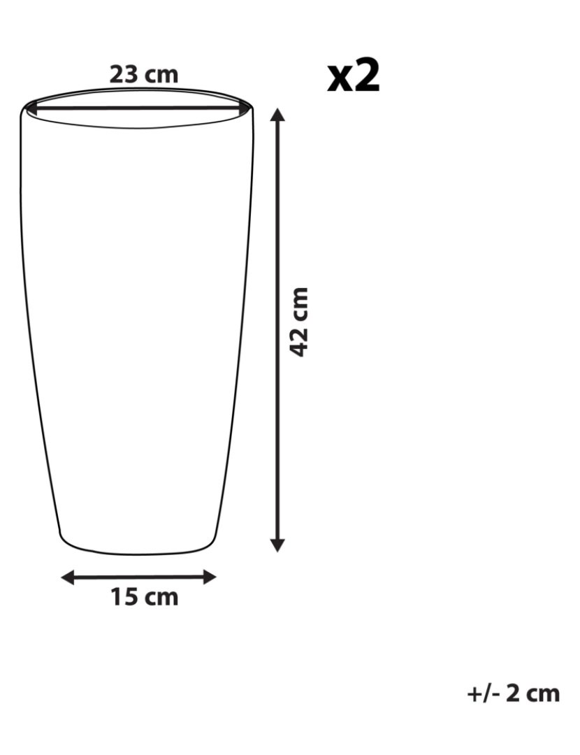 Beliani - Conjunto de 2 vasos para plantas com efeito de mármore branca 23 x 23 x 42 cm LIMENARI