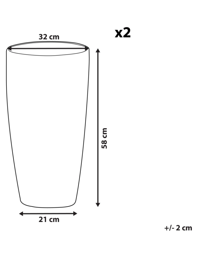 Beliani - Conjunto de 2 vasos para plantas com efeito de mármore branca 32 x 32 x 58 cm LIMENARI