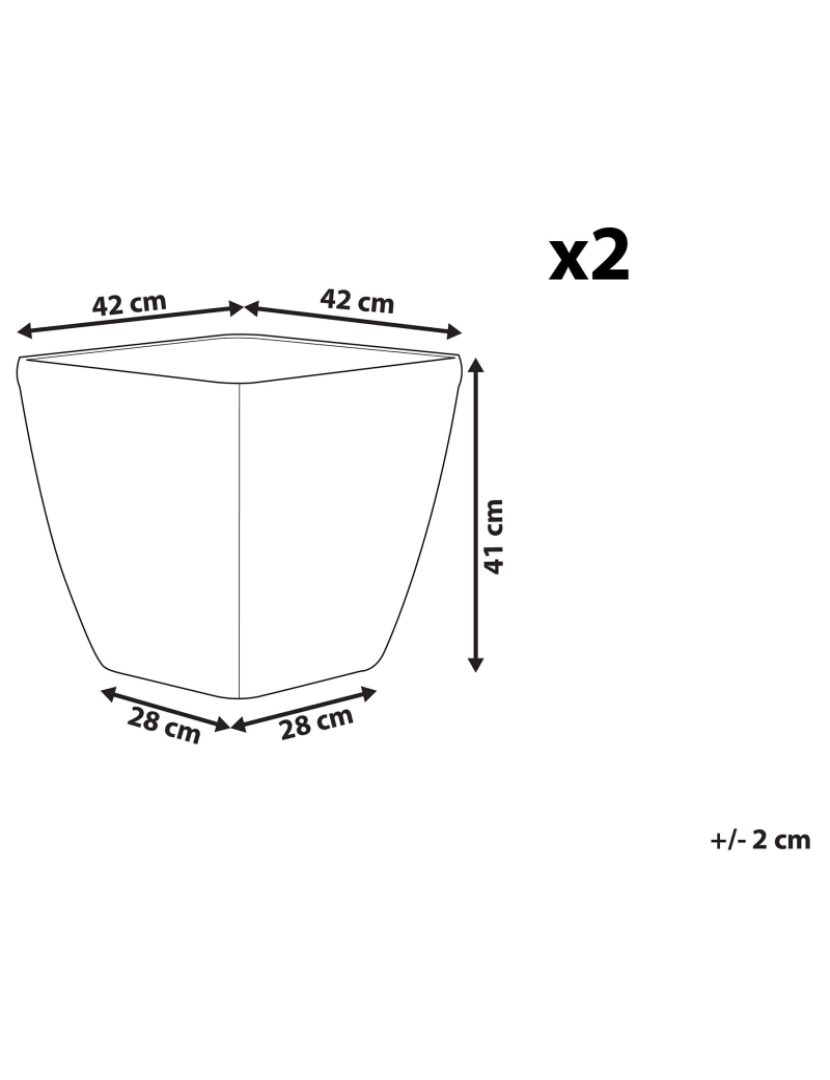 imagem de Conjunto de 2 vasos para plantas em pedra prateada 42 x 42 x 41 cm ASTRAS1