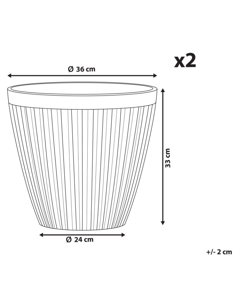 imagem de Conjunto de 2 vasos decorativos taupe ⌀ 36 cm POKA1