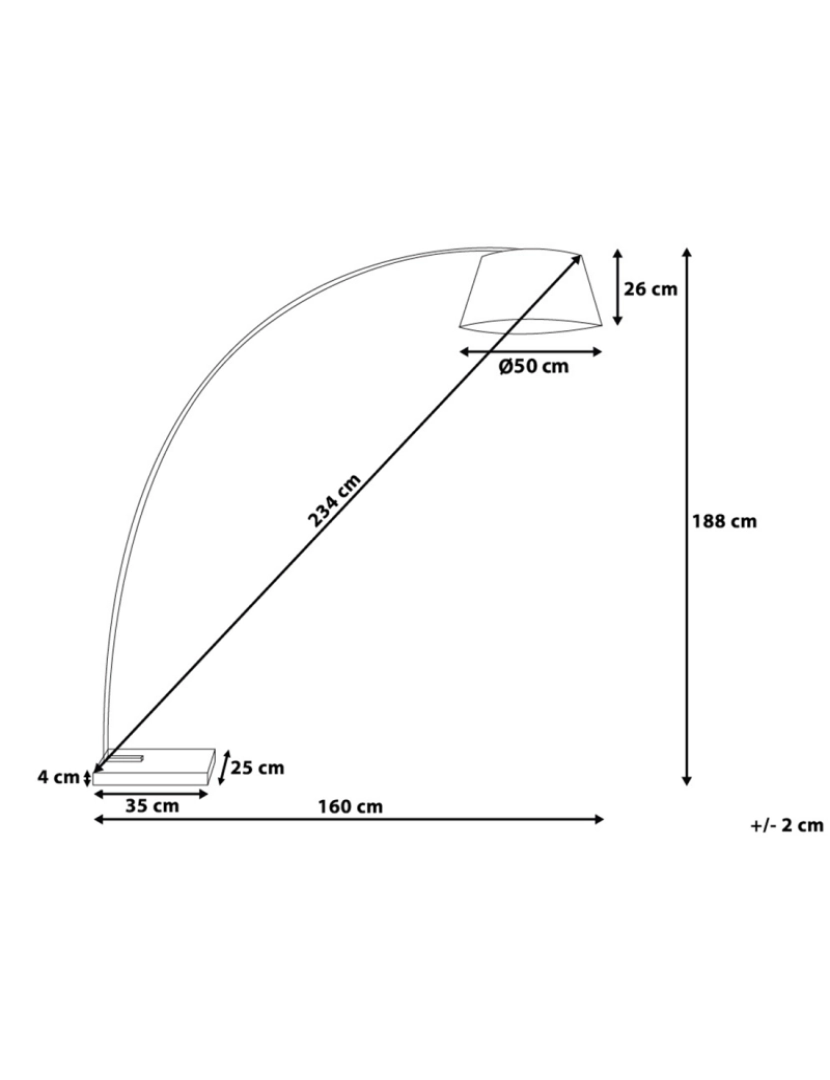 Beliani - Candeeiro de pé com abajur branco 188 cm BENUE