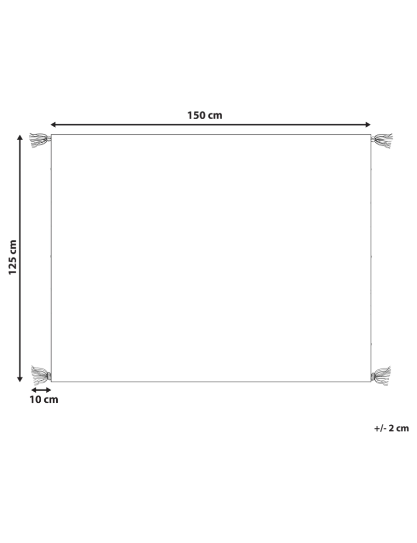 Beliani - Manta em algodão branco e cinzento 125 x 150 cm NAMTAR