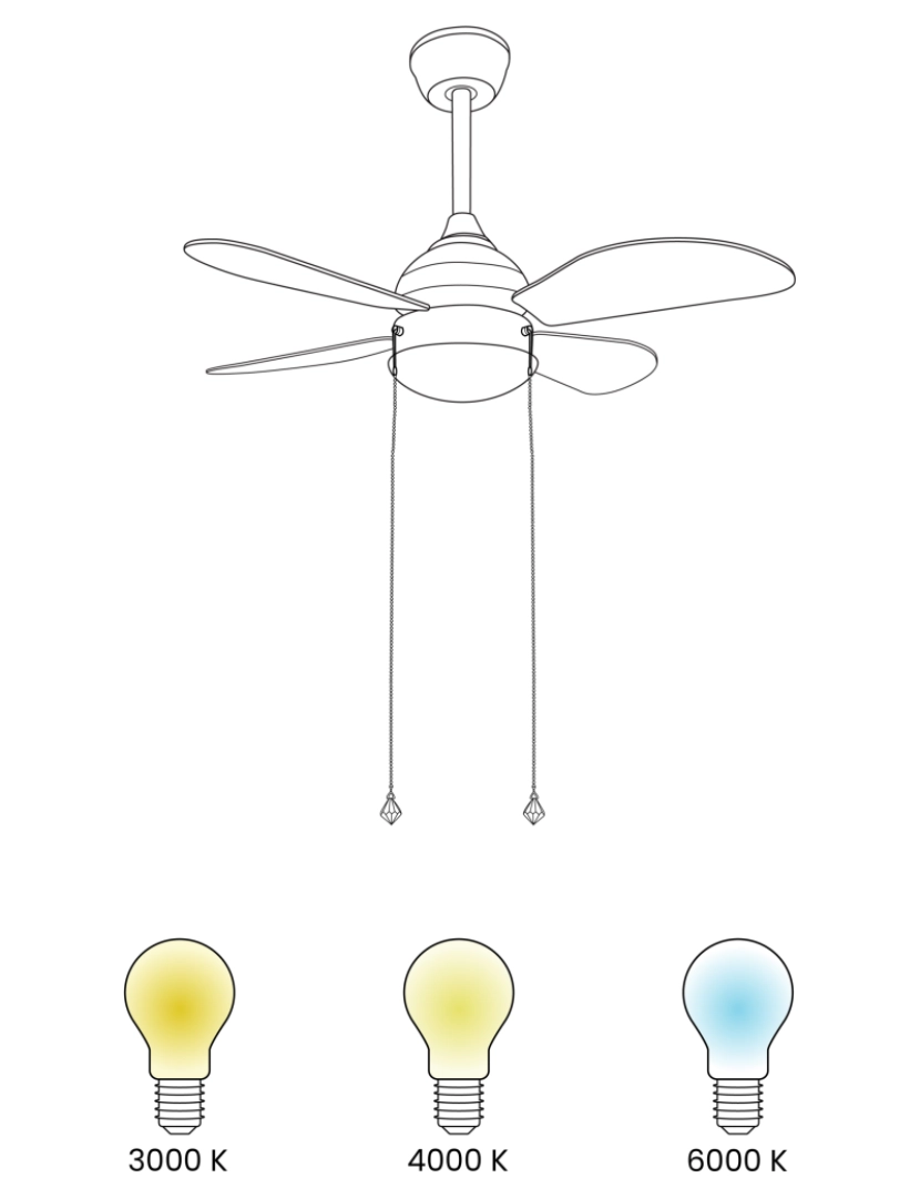 imagem de Ventoinha de teto preta e amarela com iluminação DOLORES3