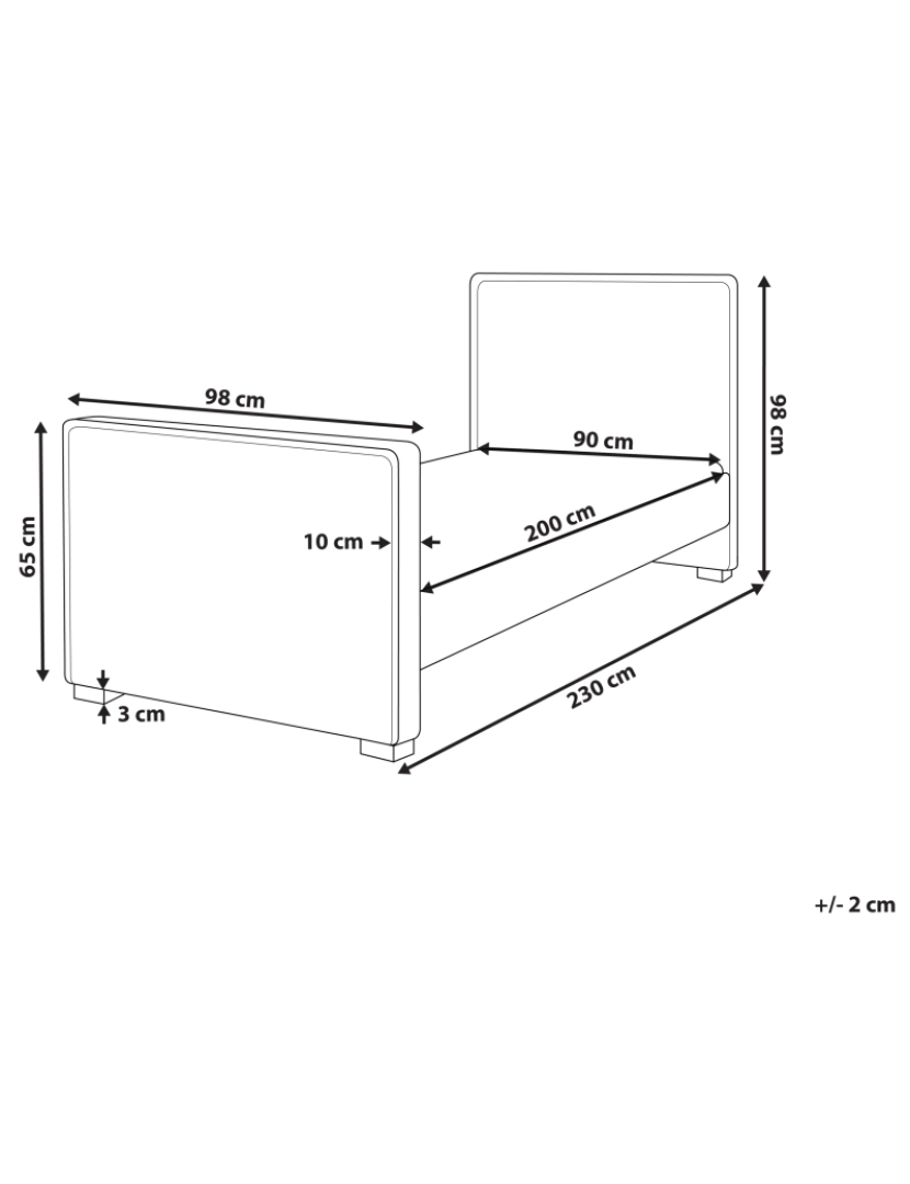 Beliani - Cama de solteiro em veludo rosa 90 x 200 cm TEENIE