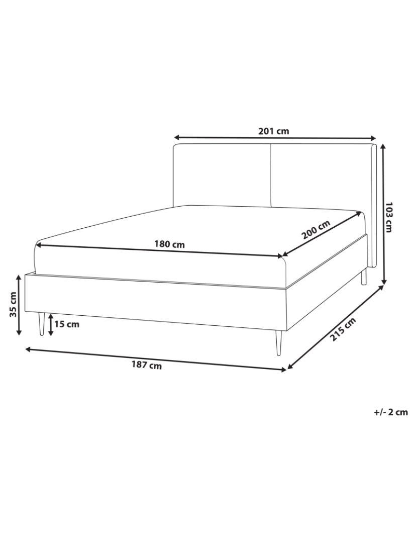 Beliani - Cama de casal em pele sintética castanha e dourada 180 x 200 cm LIMANTON