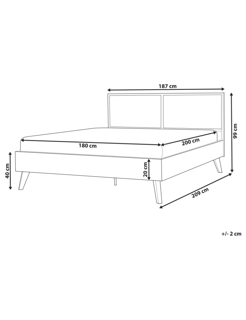 imagem de Cama de casal castanho claro 180 x 200 cm MONPAZIER1