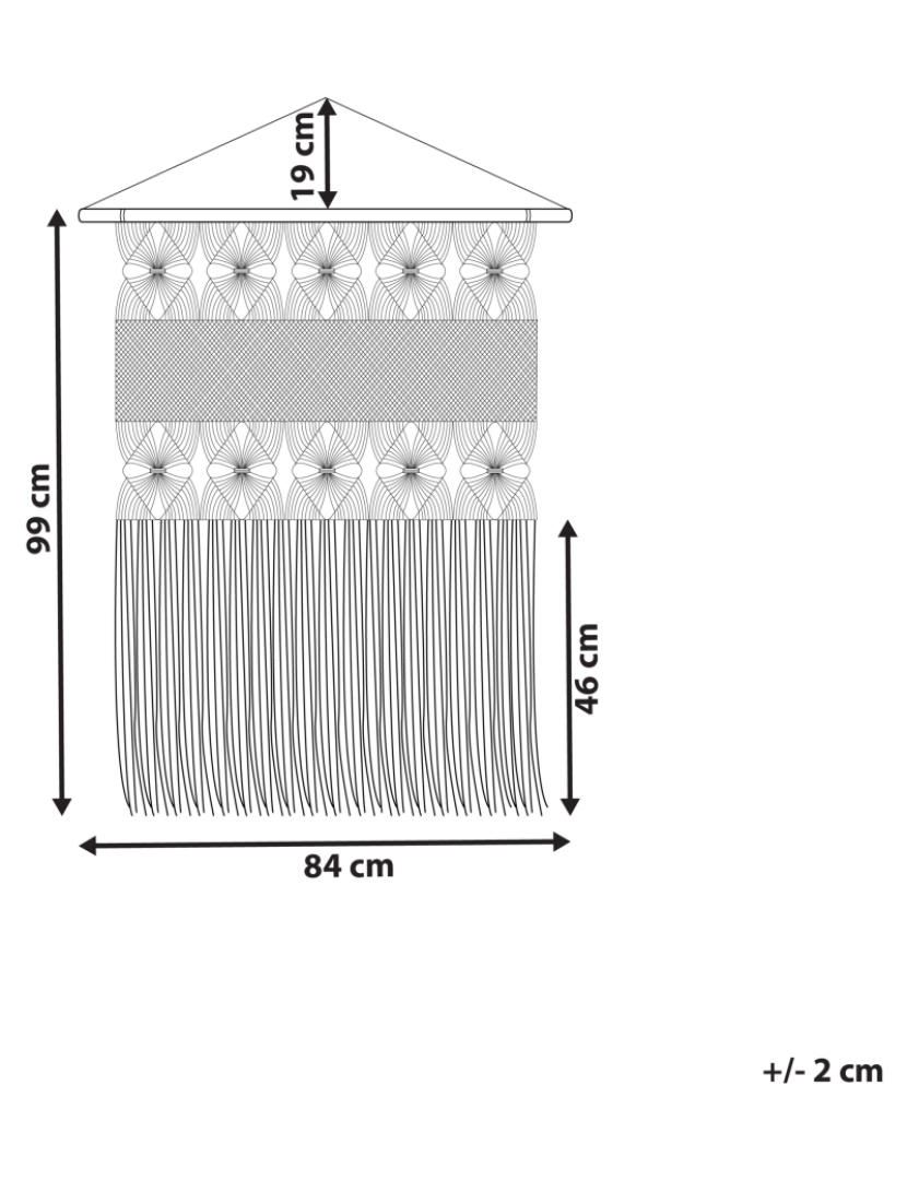 imagem de Decoração de parede em algodão de estilo macramé creme 99 x 84 cm LAHRI1