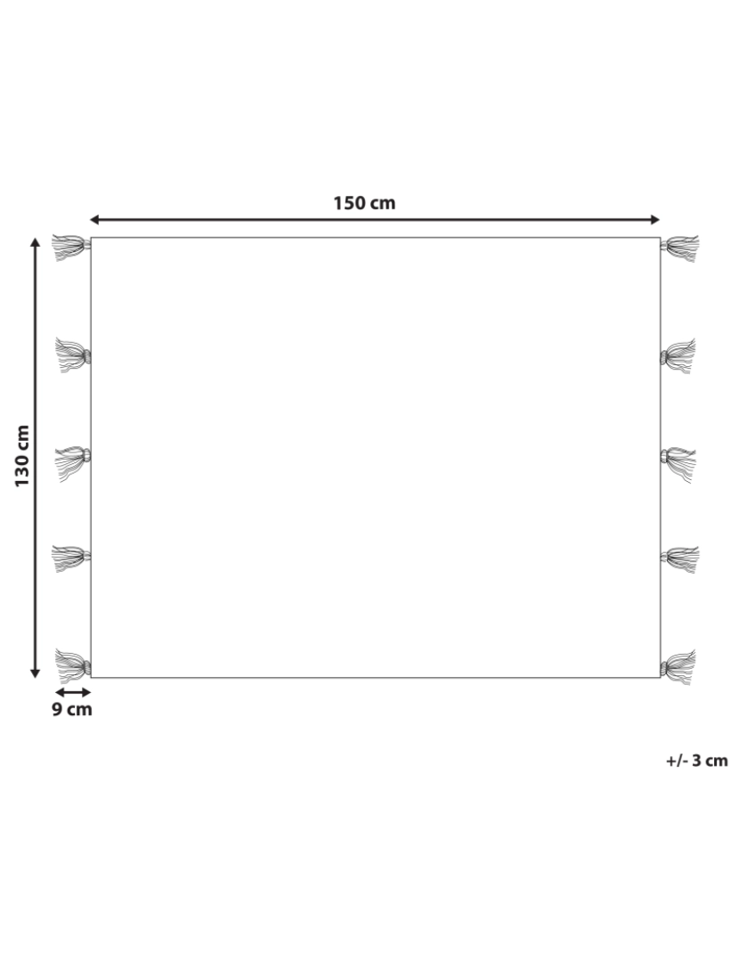 Beliani - Manta decorativa multicolor 130 x 150 cm CUBUK