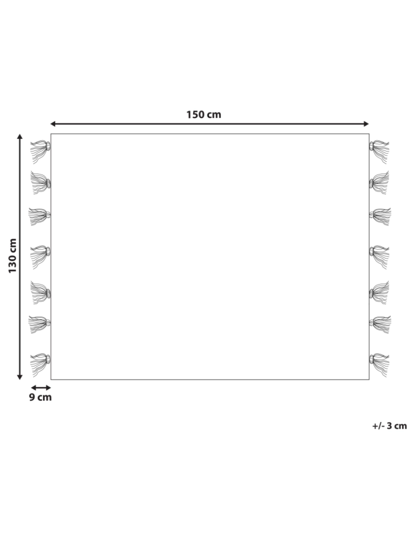 Beliani - Manta decorativa multicolor 130 x 150 cm SENBUK