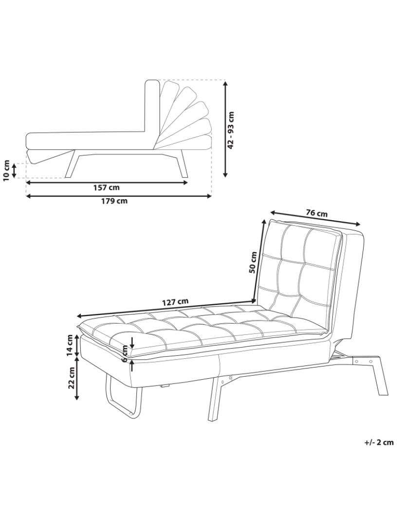 imagem de Chaise-longue ajustável em veludo cinzento claro LOIRET1