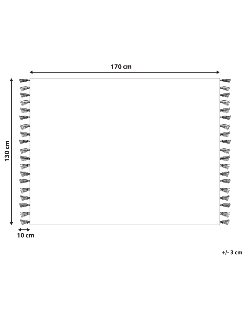 Beliani - Manta decorativa em algodão preto 130 x 170 cm KULAC