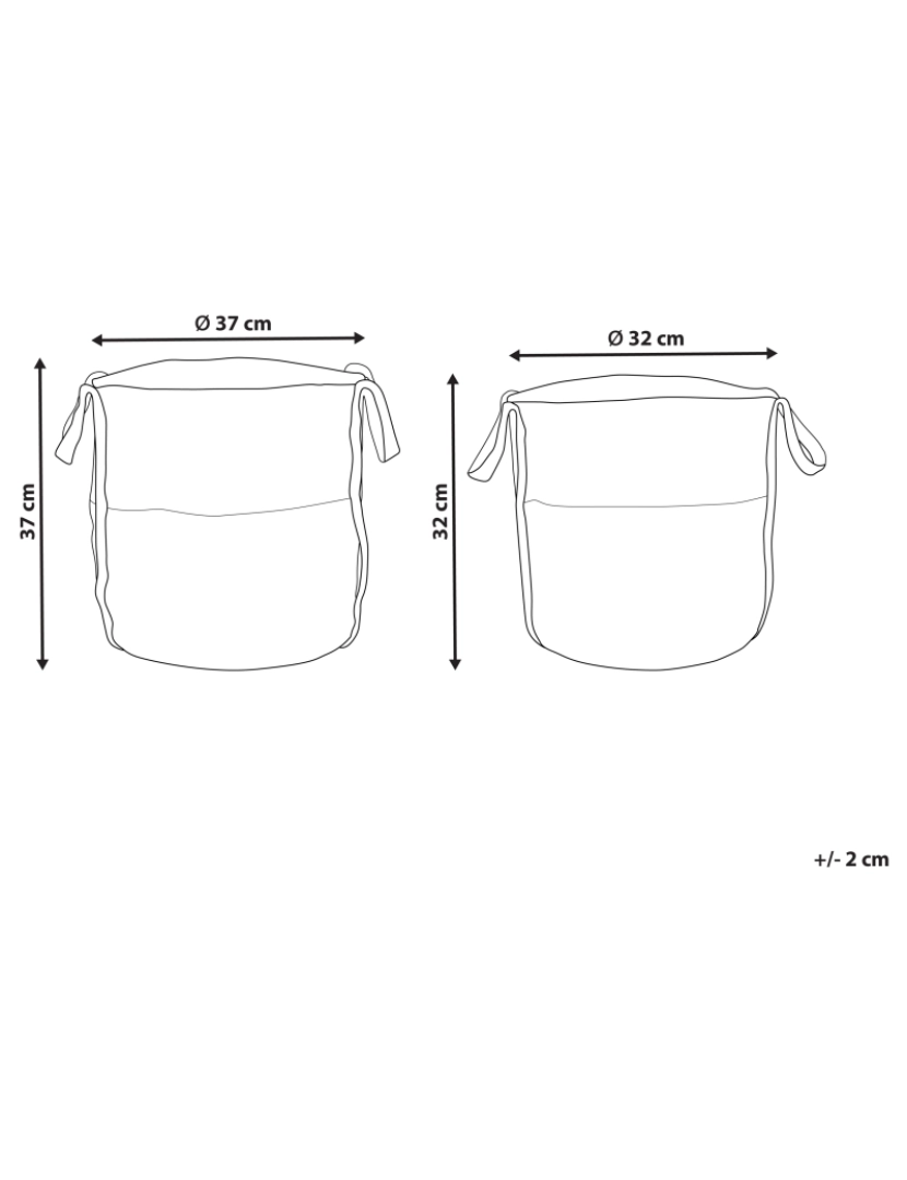 Beliani - Conjunto de 2 cestos em juta natural e branca BELLPAT