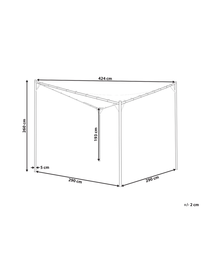 Beliani - Pérgola de jardim 300 x 300 cm Cinzento AVENTINE