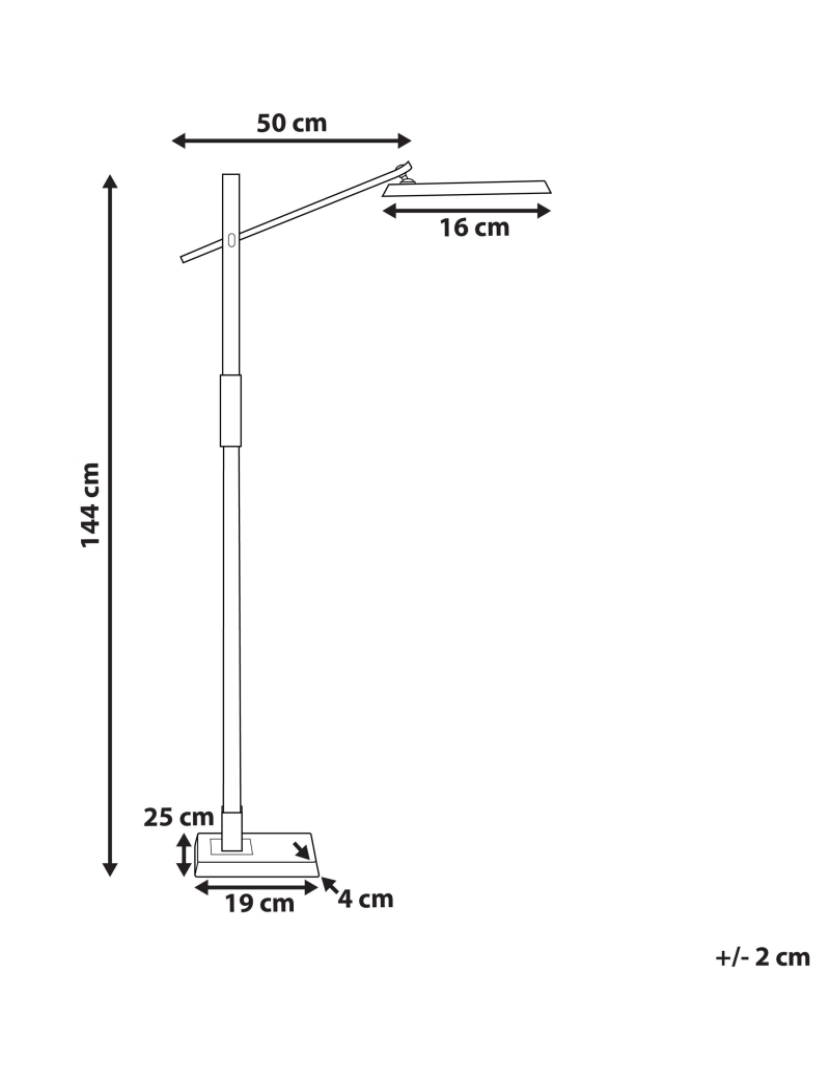 Beliani - Candeeiro de pé LED prateado 144 cm AQUARIUS