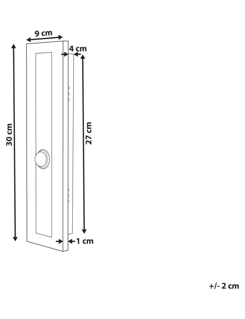 imagem de Candeeiro de parede LED com sensor de movimento preto 30 cm SAVANE1