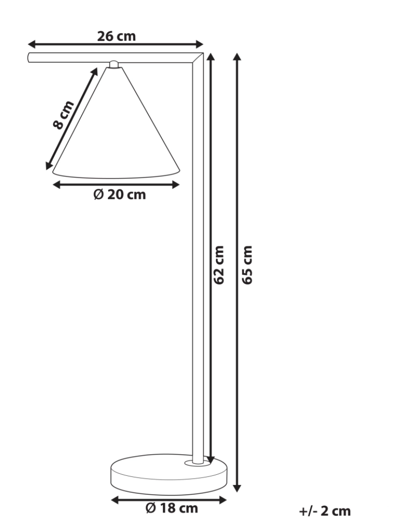 imagem de Candeeiro de mesa em metal dourado 65 cm MOCAL1