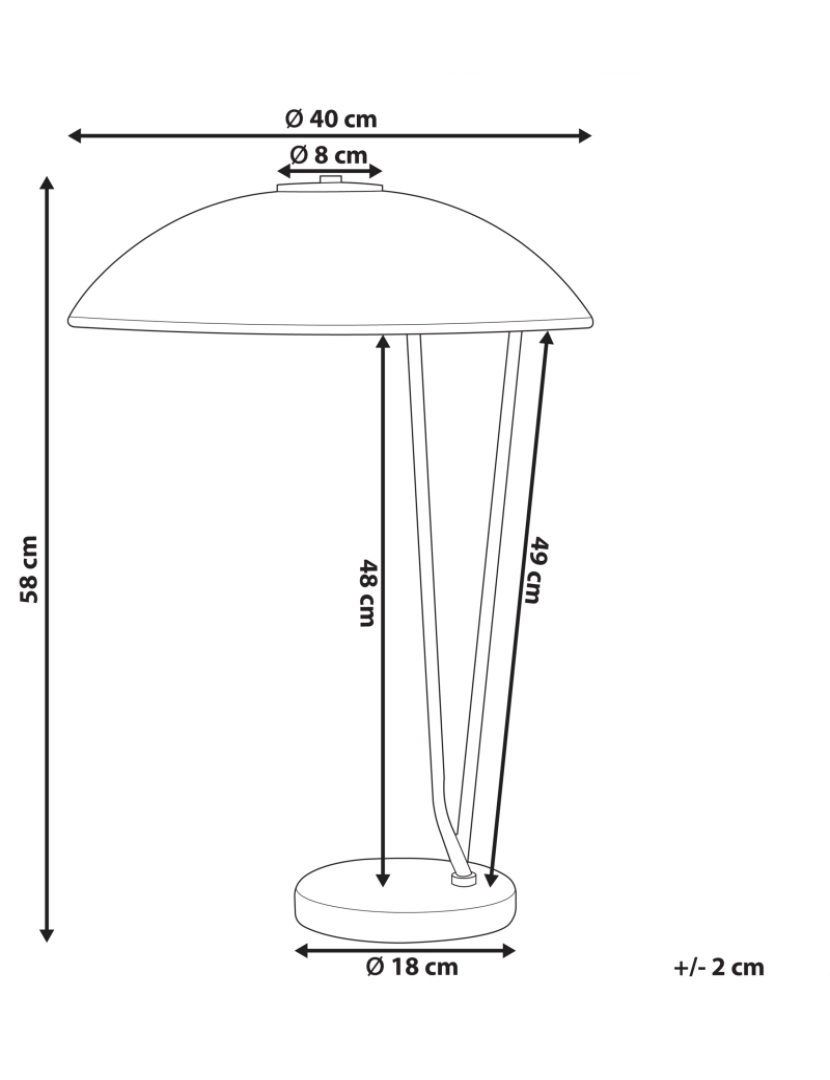 Beliani - Candeeiro de mesa em metal preto e dourado 58 cm DANTO