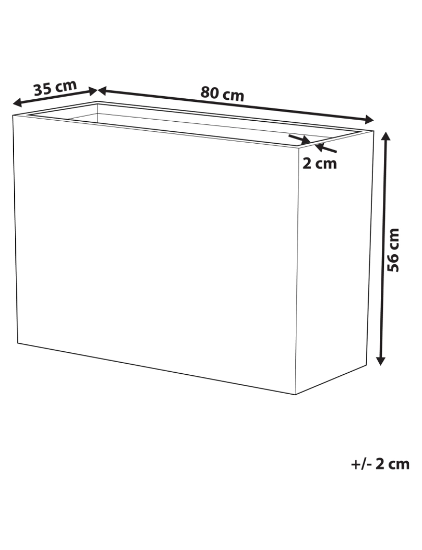 Beliani - Vaso para plantas em pedra cinzenta 34 x 80 x 56 cm EDESSA