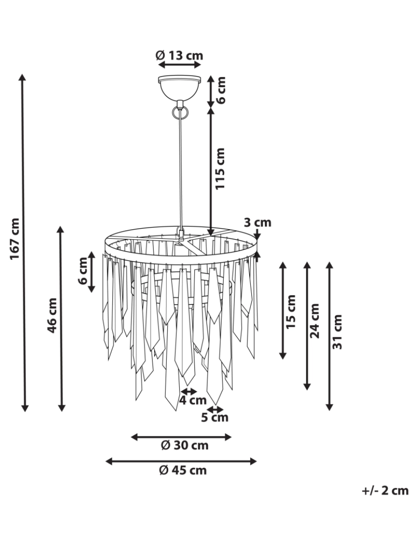 Beliani - Candeeiro de teto em metal de cor bronze CHAMBAL