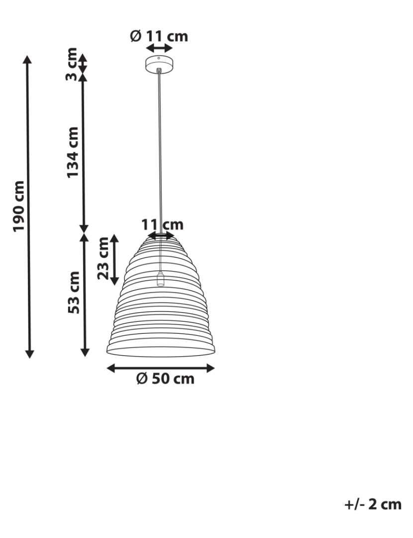 Beliani - Candeeiro de teto em metal de cor bronze PALAR