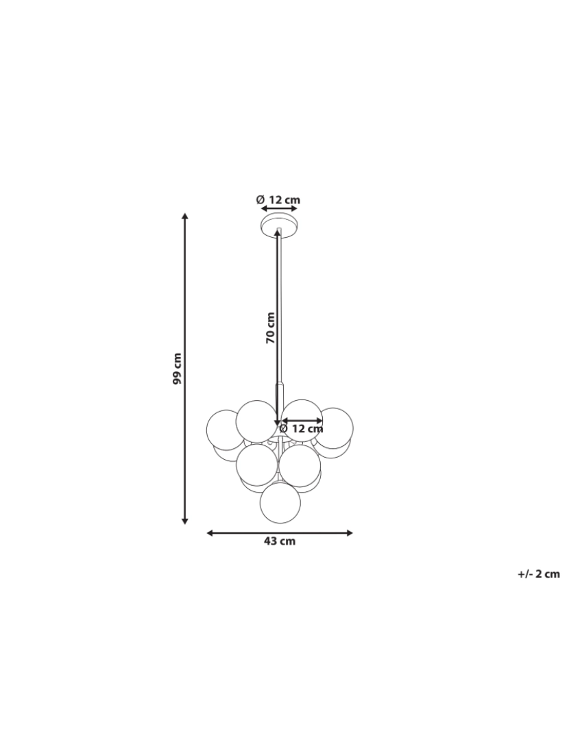 Beliani - Candeeiro de teto para 13 lâmpadas em metal de cor bronze BIRRIE