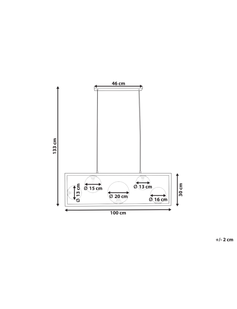 Beliani - Candeeiro de teto para 5 lâmpadas em metal cor de bronze GEEHI