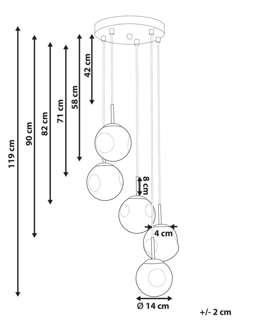 imagem de Candeeiro de teto para 5 luzes em vidro transparente e bronze RALFES1