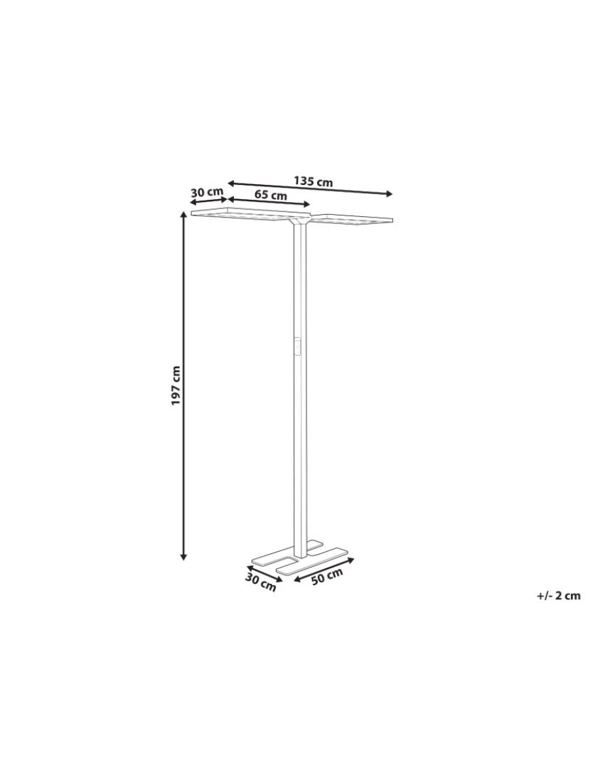 imagem de Candeeiro de pé LED em metal preto 196 cm SCULPTOR1