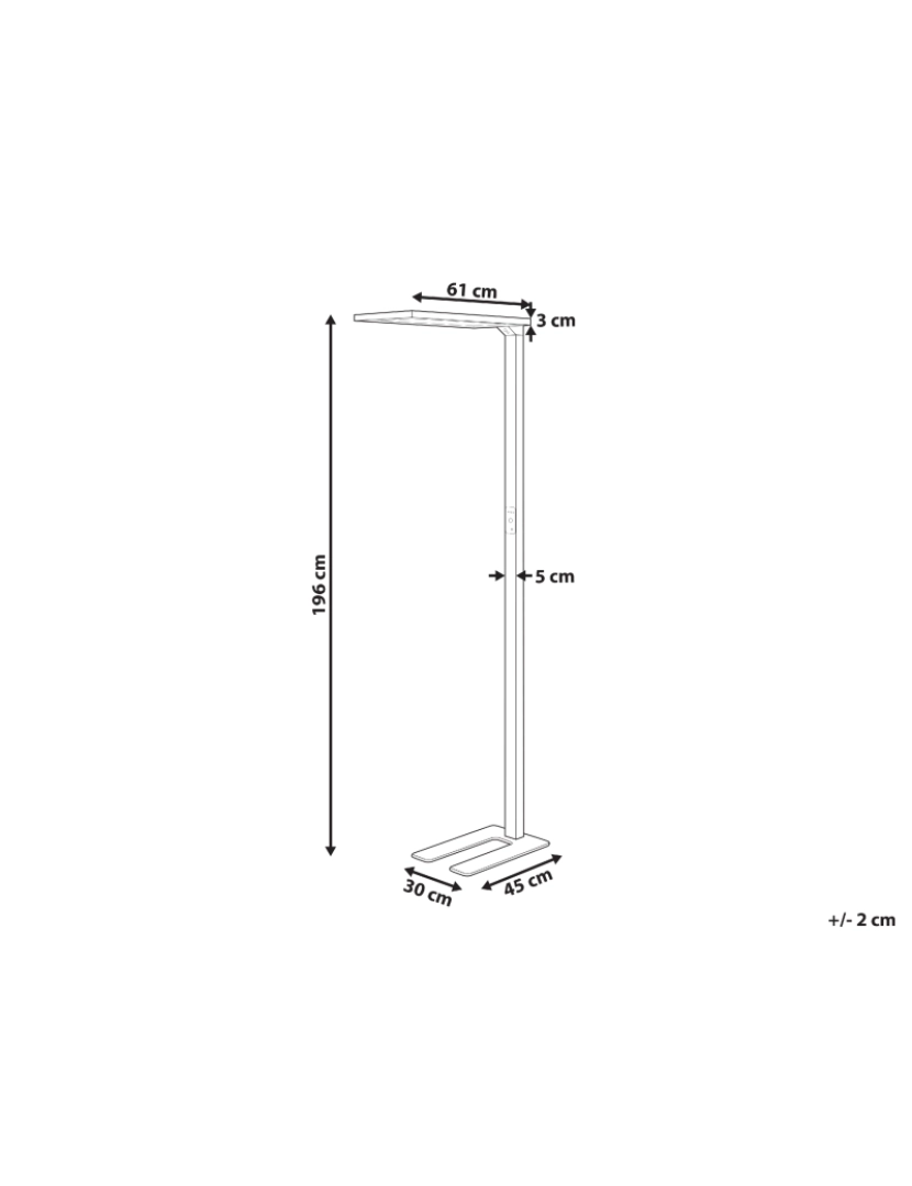 imagem de Candeeiro de pé LED em metal prateado 196 cm ORION1