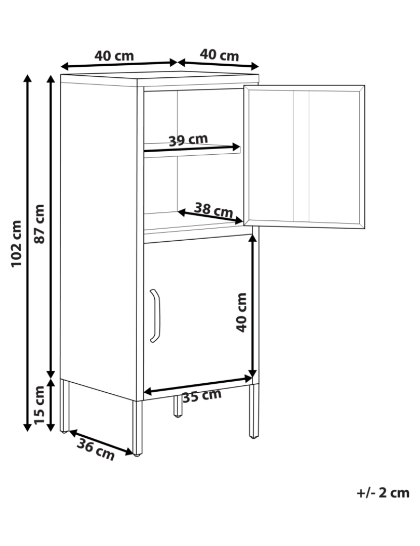 Beliani - Armário com 2 portas de metal azul marinho HURON