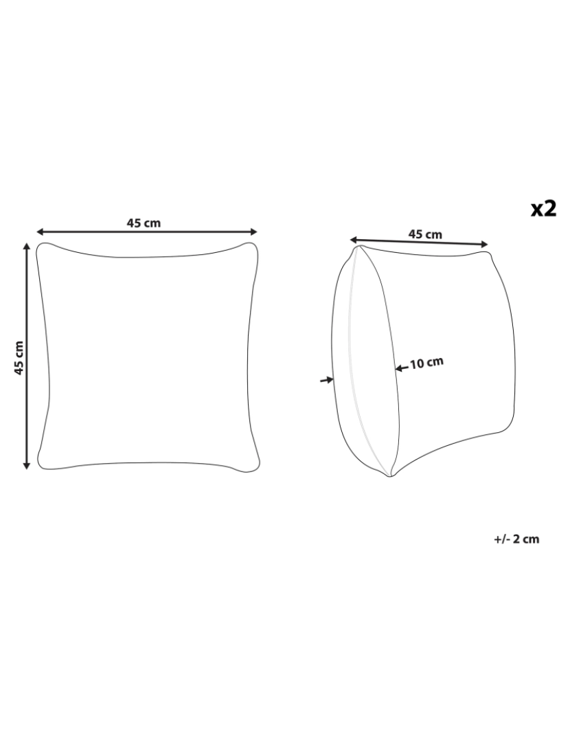 Beliani - Conjunto de 2 almofadas Branco PUMILA 45 x 45 cm