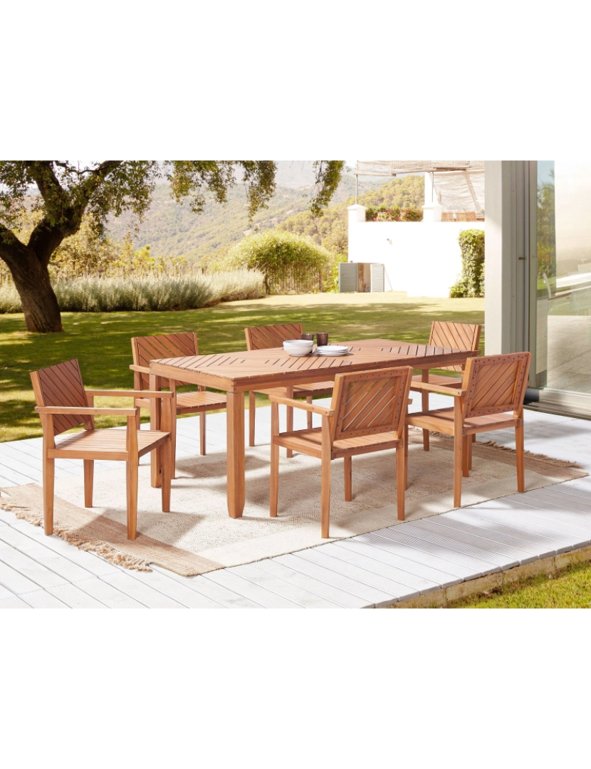 imagem de Mesa de jardim 180 x 90 cm Castanho claro BARATTI2