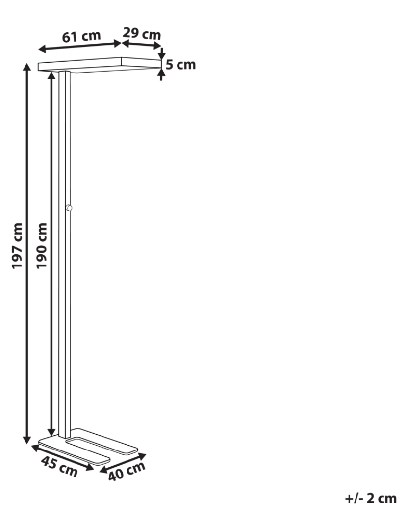 Beliani - Candeeiro LED de pé em metal branco 197 cm TAURUS