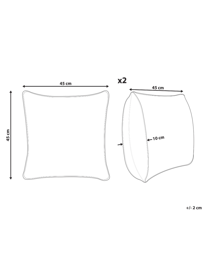 Beliani - Conjunto de 2 almofadas Creme ARENZANO 45 x 45 cm